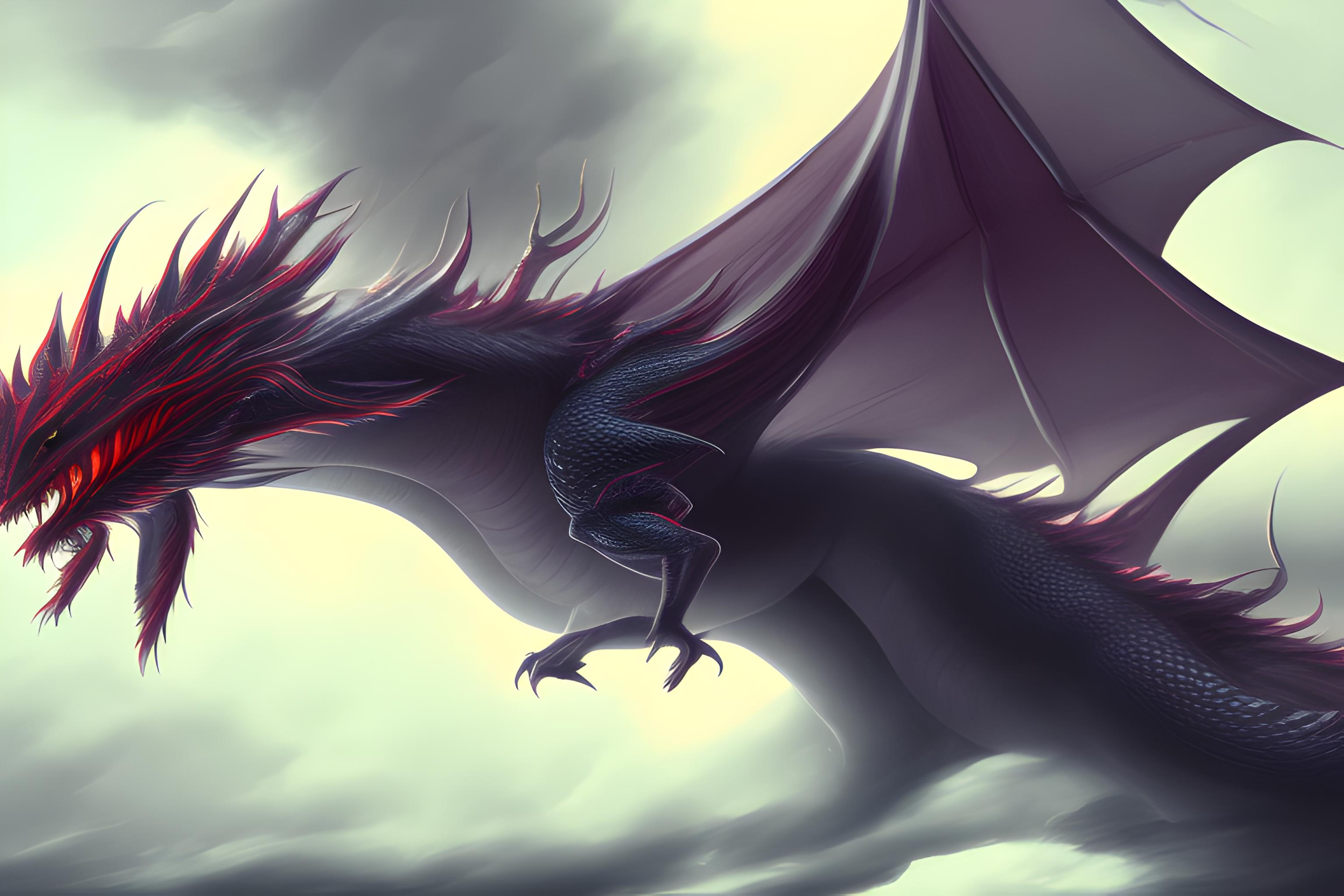 Un dragon fleuri dans une tornade